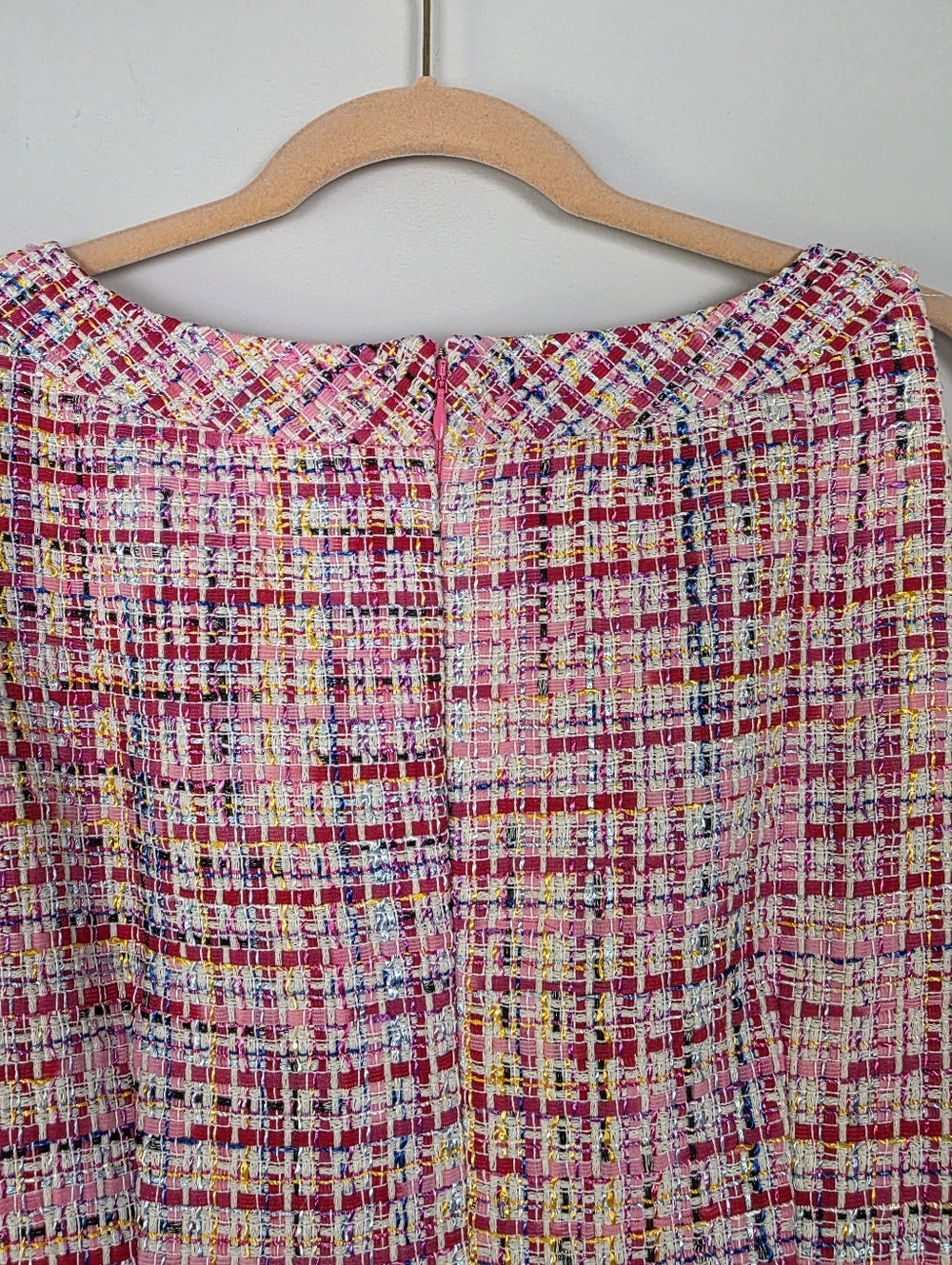 Talbots Pink Multi Ribbon Tweed Shift Dress Size 10 NWT - Picture 8 of 12